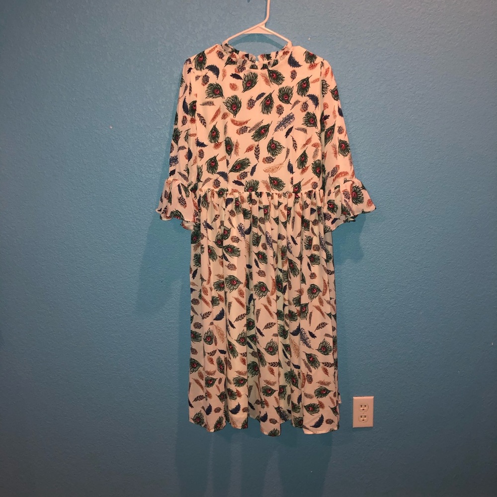 Dainty Jewells peacock feather midi dress